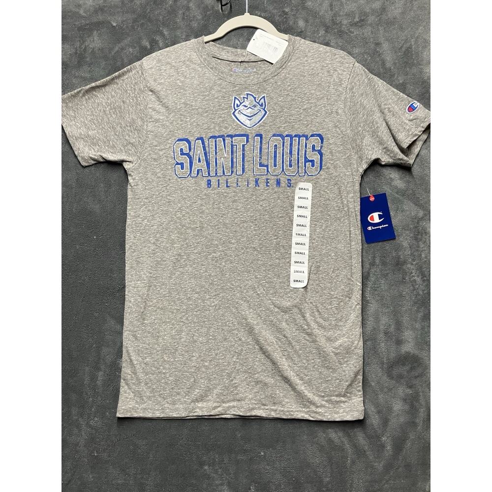 NEW Champion Saint Louis University Billikens T-Shirt Adult S Gray Blue Gameday